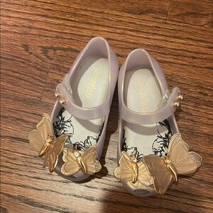 Mini Melissa Gold Butterfly Kids Shoes
